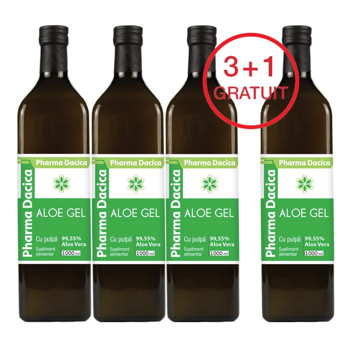 Aloe Gel 3+1 Gratuit, 1000 ml x 4 - imagine 1