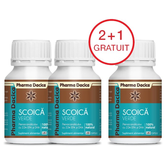 Scoică Verde 2+1 Gratuit, 180 capsule x 3 - imagine 1
